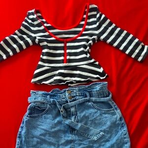 Striped Black and White Top